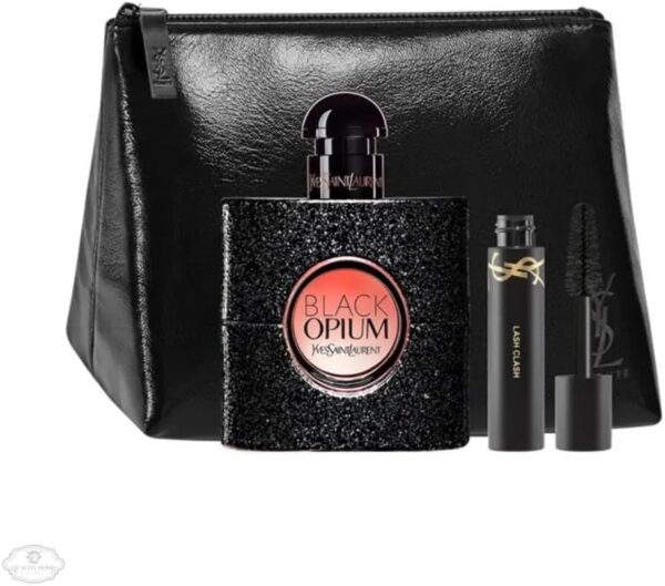 Yves Saint Laurent Black Opium Gift Set 50ml EDP + 2ml Lash Clash Mascara + Pouch - Image 2