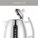 Dualit Da7205 15l Lite Jug Kettle in White with an Open Hinged Lid Showcasing Design and Capacity Markers