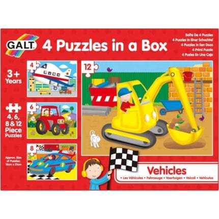 Galt 1004009 4 in 1 Puzzle Box Vehicles