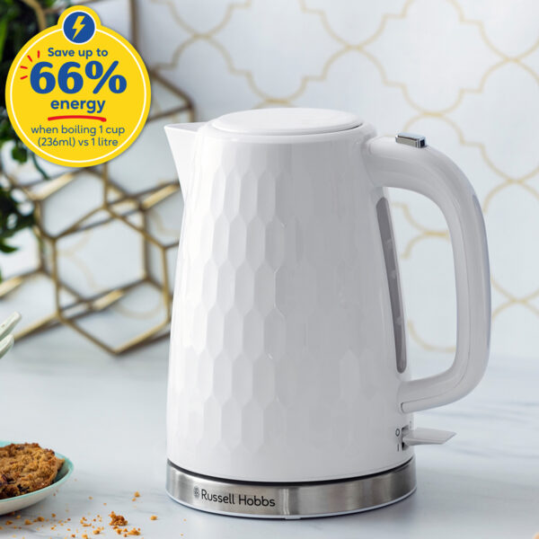 Russell Hobbs RH26050 1.7 Litre Honeycomb Kettle 3000W - White - Image 2