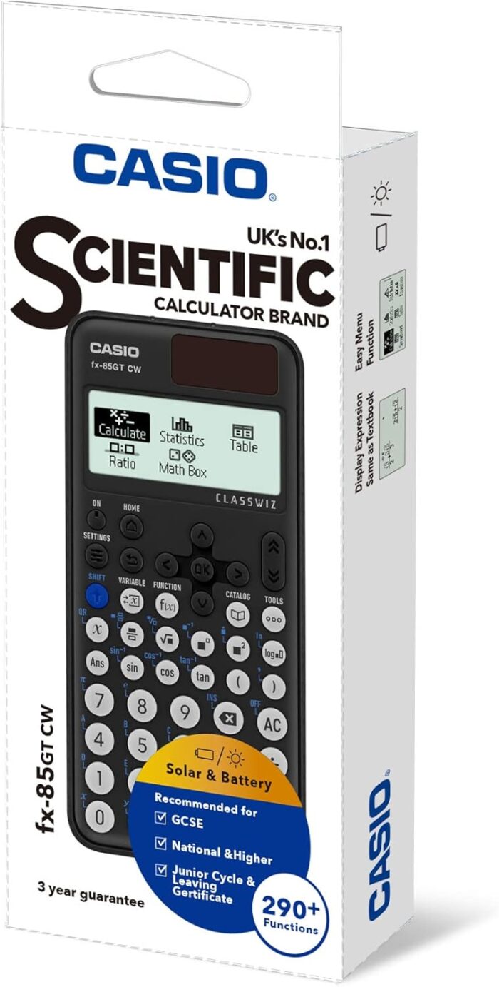 Casio FX85GTCW ClassWiz GCSE Scientific Calculator Dual Powered - Black - Image 3