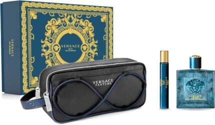 Versace Eros Gift Set 100ml EDP + 10ml EDP + Toiletry Bag