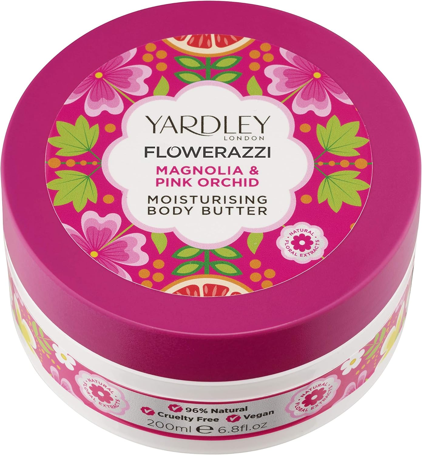 81r2KzPLYoL._AC_SL1500_ Yardley Flowerazzi Magnolia & Pink Orchid Body Butter 200ml - Image 1