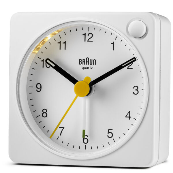 Braun BC02XW Classic Travel Analogue Alarm Clock with Snooze and Light - White - Image 2