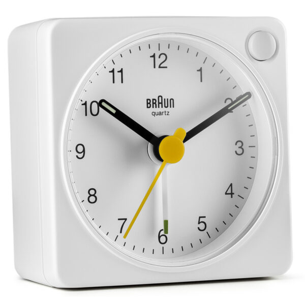 Braun BC02XW Classic Travel Analogue Alarm Clock with Snooze and Light - White - Image 3