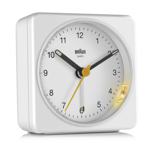 Braun BC03W Classic Analogue Alarm Clock with Snooze and Light - White - Image 2