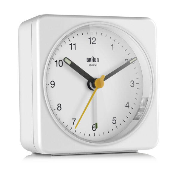Braun BC03W Classic Analogue Alarm Clock with Snooze and Light - White - Image 3