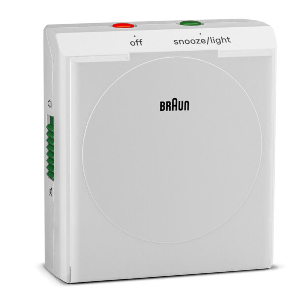 Braun BC05W Vitange Travel Analogue Alarm Clock with Snooze and Light - White - Image 5