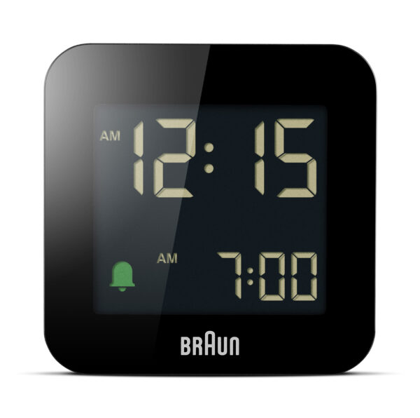 Braun BC08B Digital Travel Alarm Clock with Snooze - Black