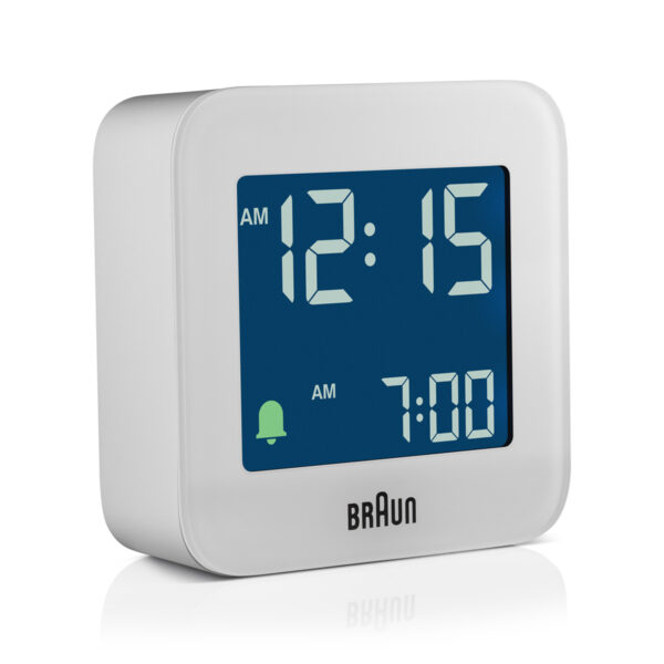 Braun BC08W Digital Travel Alarm Clock with Snooze - White - Image 2