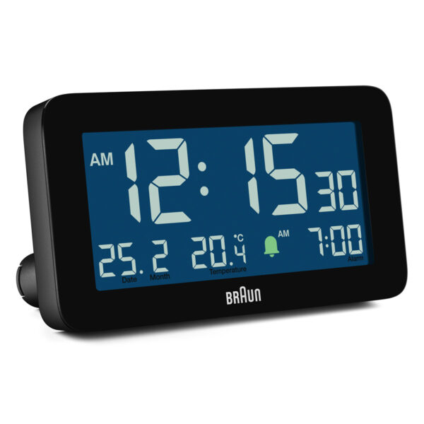 Braun BC10B Digital Alarm Clock with Date, Month and Temperature - Black - Image 3
