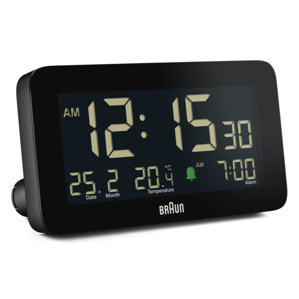 Braun BC10B Digital Alarm Clock with Date, Month and Temperature - Black - Image 4