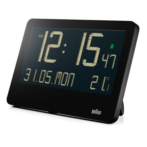 Braun BC14B Digital Wall Clock with Indoor Temperature, Large Reverse LCD Display-Black - Image 5