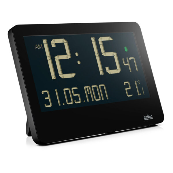 Braun BC14B Digital Wall Clock with Indoor Temperature, Large Reverse LCD Display-Black - Image 3