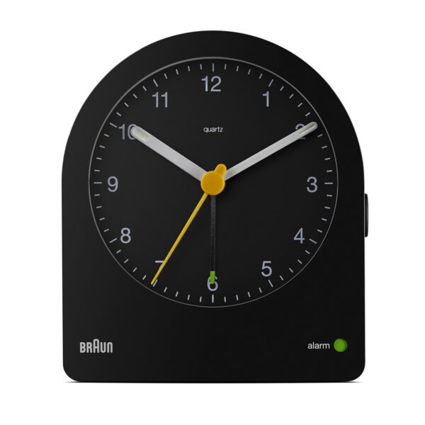 Braun BC22B Classic Analogue Alarm Clock with Snooze & Continuous Backlight - Black