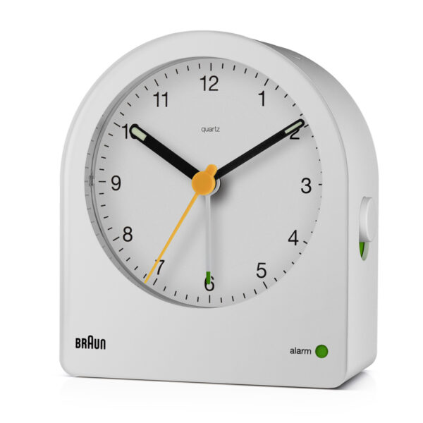 Braun BC22W Classic Analogue Alarm Clock with Snooze and Continuous Backlight - White - Image 2