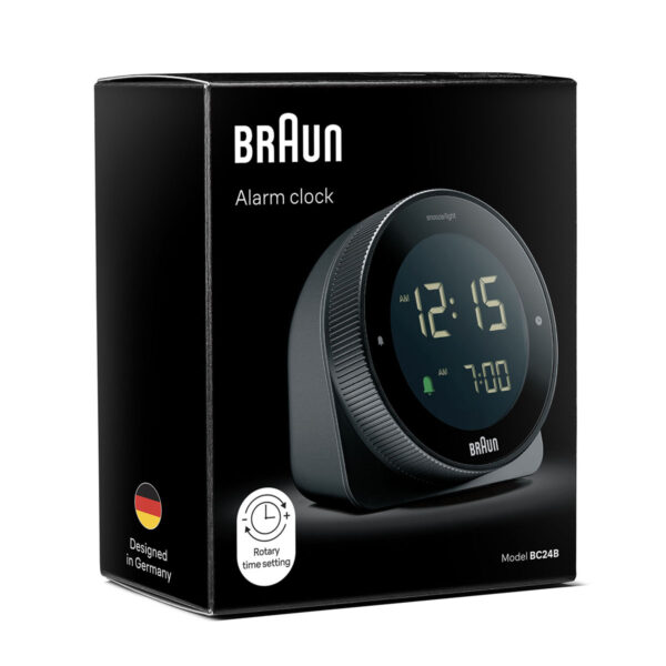 Braun BC24B Digital Alarm Clock with Rotating Bezel for Quick Time Setting - Black - Image 4