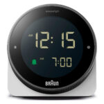 Braun BC24W Digital Alarm Clock with Rotating Bezel for Quick Time Setting - White