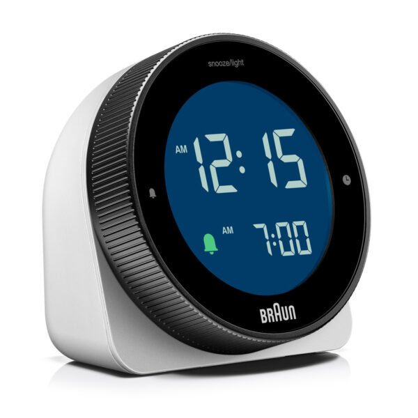 Braun BC24W Digital Alarm Clock with Rotating Bezel for Quick Time Setting - White - Image 3