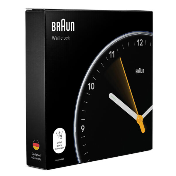 Braun BC26B Classic Analogue Wall Clock with Silent Sweep Movement - Black - Image 4
