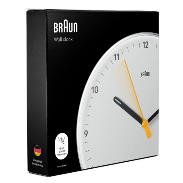 Braun BC26W Classic Analogue Wall Clock with Silent Sweep Movement - White - Image 4