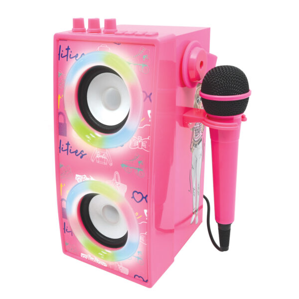 Lexibook BTP180BBZ Barbie Portable Bluetooth Speaker with Lights & Microphone - Image 3