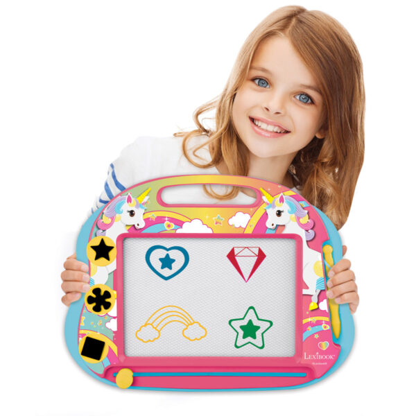 Lexibook CRUNI550 Unicorn Magnetic Multicolor Drawing Board - Image 2