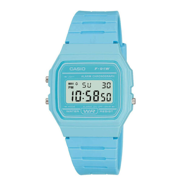 Casio F-91WC-2AEF Classic Digital Watch - Vibrant Blue