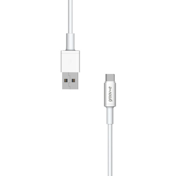 Groov-e GVMA003WE USB-C to USB-A Charging Cable 2M - White - Image 2