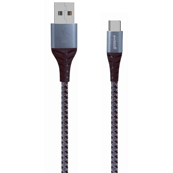 Groov-e GVMA005SG USB-C to USB-A Charging Cable 1M Braided - Space Grey