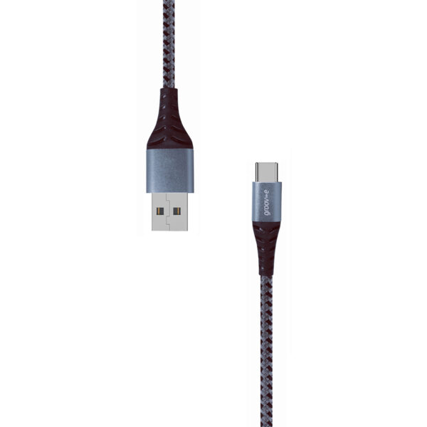 Groov-e GVMA005SG USB-C to USB-A Charging Cable 1M Braided - Space Grey - Image 2