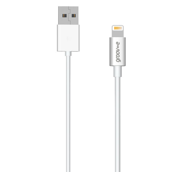 Groov-e GVMA042WE MFI Lightning to USB-A Charging Cable 2M - White