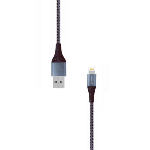 Groov-e GVMA043SG MFI Lightning to USB-A Charging Cable 1M Braided - Space Grey - Image 2