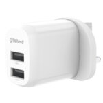 Groov-e GVMA103WE Dual USB-A 12W Wall Charger - White
