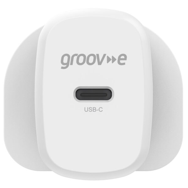 Groov-e GVMA107WE USB-C Mains Charger 20W Power Delivery - White - Image 2