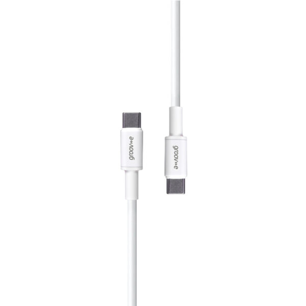 Groov-e GVMA021WE USB-C to USB-C Charging Cable 1M - White - Image 2