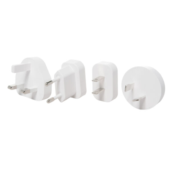 Groov-e GVMA113WE USB-C & USB-A Mains Charger 20W with Worldwide Travel Adaptors - White - Image 3