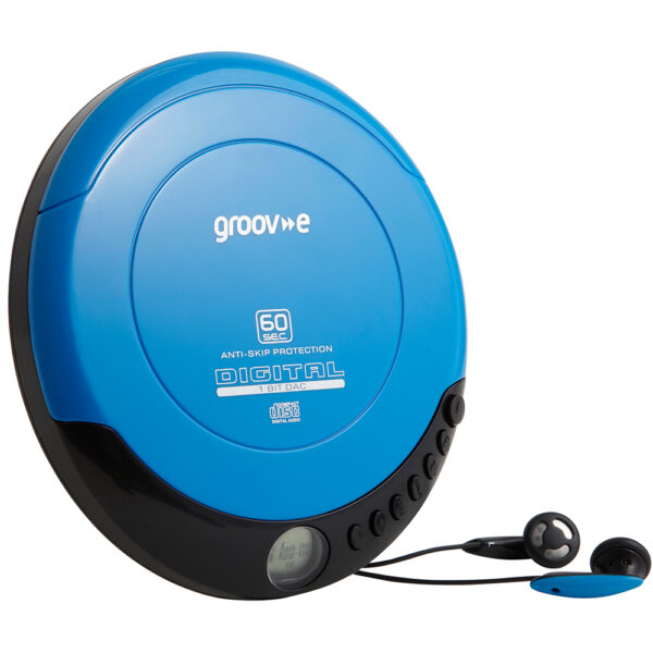 Groov-e GVPS110BE Retro Series Personal CD Player - Blue - Image 2