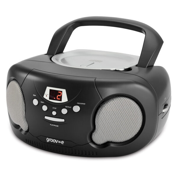 Groov-e GVPS733/BK Original Boombox Portable CD Player with Radio - Black - Image 2