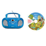 Groov-e GVPS733CD10BE Original Boombox Portable CD Player & Radio Blue with Chidrens Stories CD