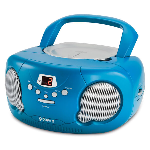Groov-e GVPS733/BE Original Boombox Portable CD Player with Radio - Blue - Image 2