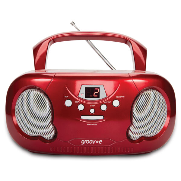 Groov-e GVPS733CD10RD Original Boombox Portable CD Player & Radio Red with Chidrens Stories CD - Image 3