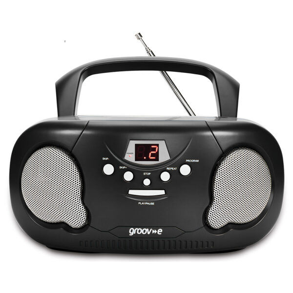 Groov-e GVPS733/BK Original Boombox Portable CD Player with Radio - Black