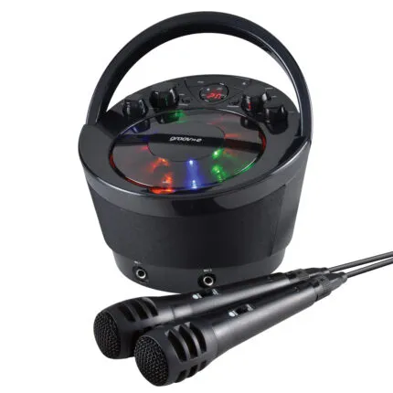 Groov-e GVPS923/BK Portable Karaoke Boombox with CD Player and Bluetooth Playback - Black
