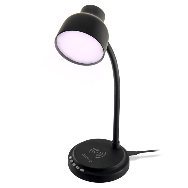 Groov-e GVWC07BK Astra LED Lamp with Wireless Charging Pad & Bluetooth Speaker - Black