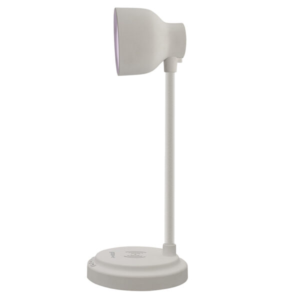 Groov-e GVWC07WE Astra LED Lamp with Wireless Charging Pad & Bluetooth Speaker - White - Image 3