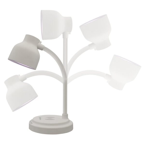 Groov-e GVWC07WE Astra LED Lamp with Wireless Charging Pad & Bluetooth Speaker - White - Image 4