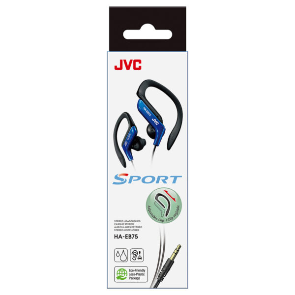 JVC HAEB75/BLUE Sports Earphones with Adjustable Clip - Blue - Image 2