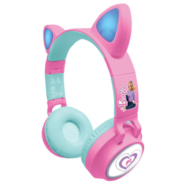 Lexibook HPBTKTBB Barbie Bluetooth Headphones with LED Lights - Image 2