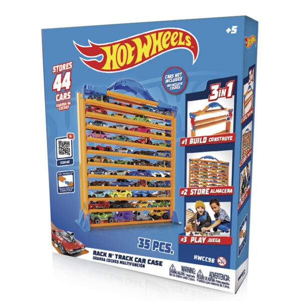 Hot Wheels HWCC9B Rack N' Track Car Case with 44 Vehicle Compartments - Image 5